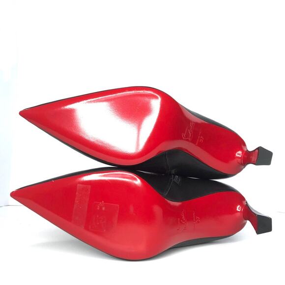 NEW Christian Louboutin Condora Botta 85 Black Knee High Pointed Toe Boots 37 - Picture 9 of 10